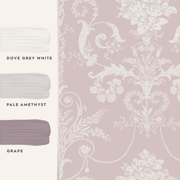 Laura Ashley - Non-woven tapet - Josette Amethyst - 10mx52cm