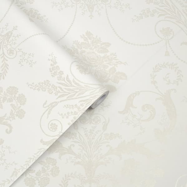 Laura Ashley - Non-woven tapet - Josette White - 10mx52cm