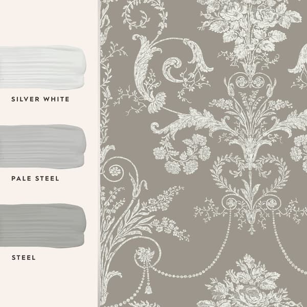 Laura Ashley - Non-woven tapet - Josette Steel - 10mx52cm