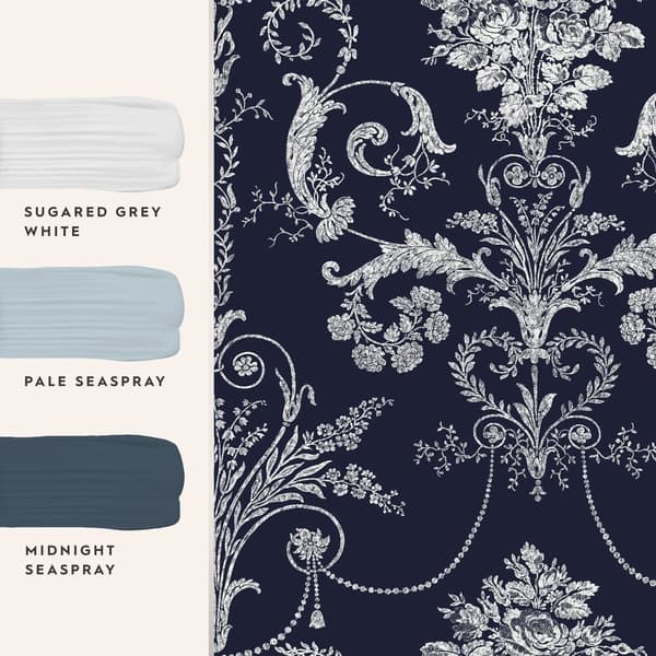 Laura Ashley - Non-woven tapet - Josette Midnight - 10mx52cm