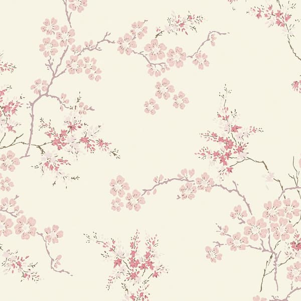 Laura Ashley - Non-woven tapet - Oriental Blossom Blush - 10mx52cm