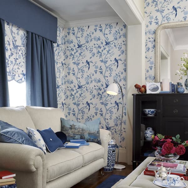 Laura Ashley - Non-woven tapet - Summer Palace Royal Blue - 10mx52cm