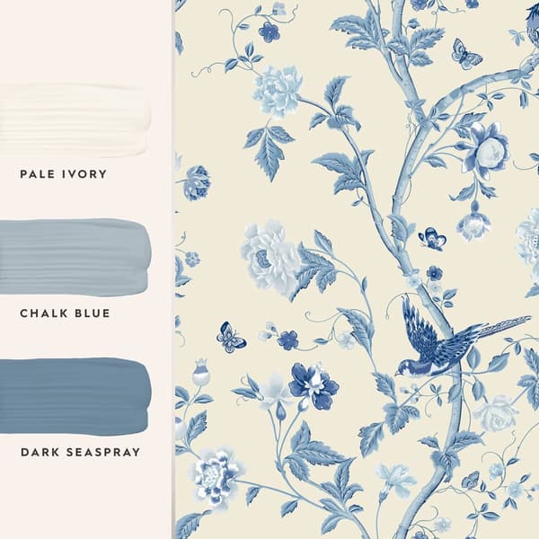 Laura Ashley - Non-woven tapet - Summer Palace Royal Blue - 10mx52cm