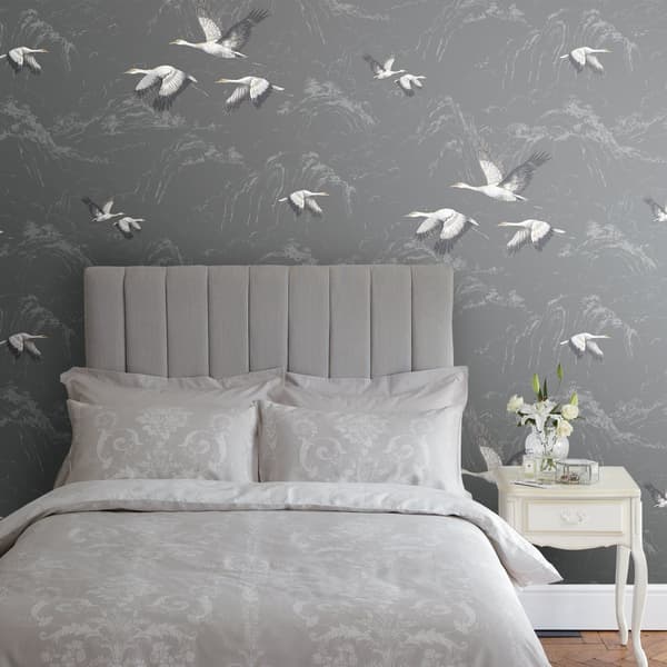 Laura Ashley - Non-woven tapet - Animalia Dark Steel - 10mx52cm