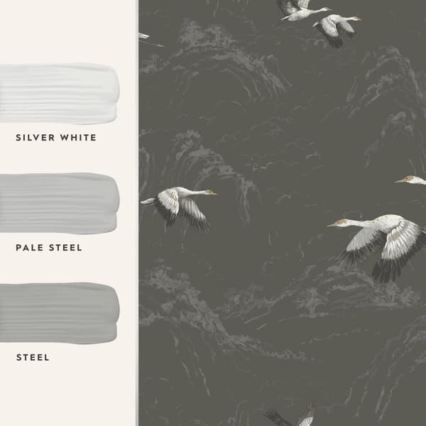 Laura Ashley - Non-woven tapet - Animalia Dark Steel - 10mx52cm