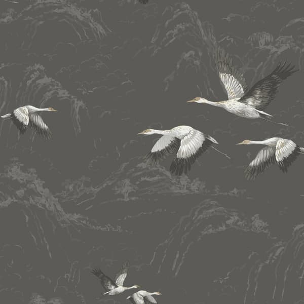 Laura Ashley - Non-woven tapet - Animalia Dark Steel - 10mx52cm