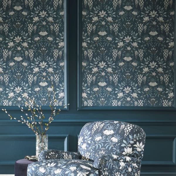 Laura Ashley - Non-woven tapet - Parterre Dark Seaspray - 10mx52cm