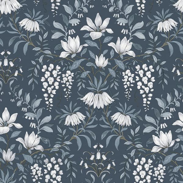 Laura Ashley - Non-woven tapet - Parterre Dark Seaspray - 10mx52cm