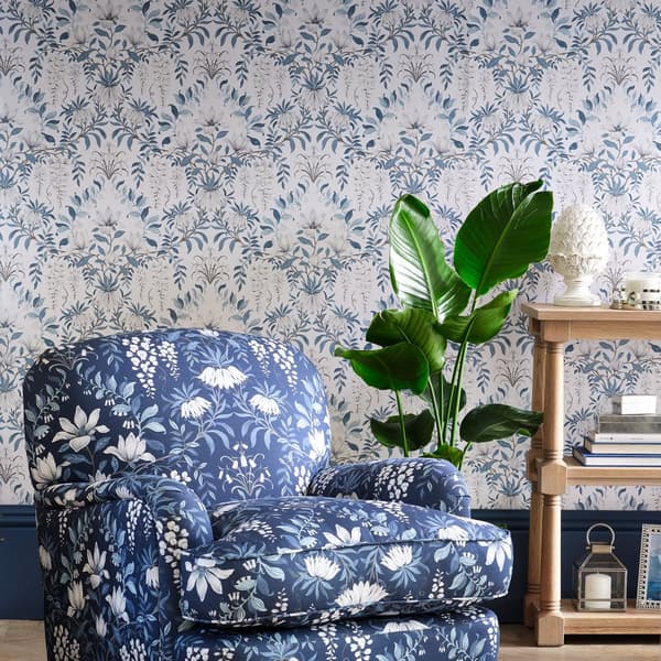 Laura Ashley - Non-woven tapet - Parterre Off White & Seaspray - 10mx52cm