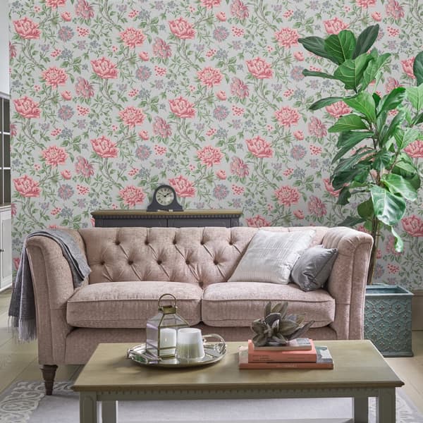 Laura Ashley - Non woven tapet - Tapestry Floral Slate Grey - 10mx52cm