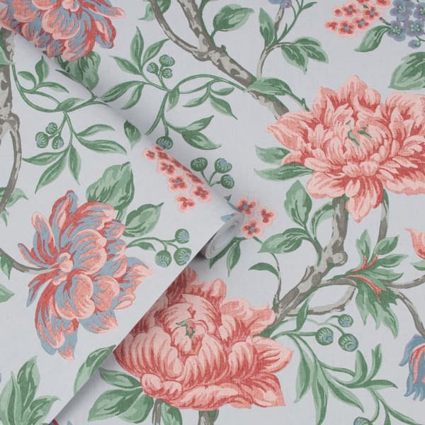 Laura Ashley - Non woven tapet - Tapestry Floral Slate Grey - 10mx52cm