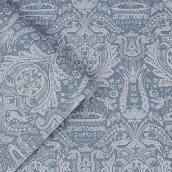 Laura Ashley - Non-woven tapet - Heraldic Damask Dusky Seaspray - 10mx52cm