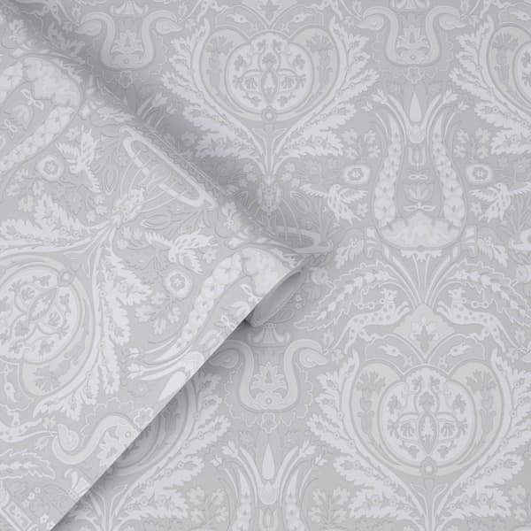 Laura Ashley - Non-woven tapet - Heraldic Damask Slate Grey - 10mx52cm