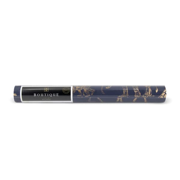 Boutique - Non-woven tapet - Safari Midnight - Blå/Roseguld - 10mx53cm