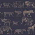 Miniatyrbild 1 av 4: Boutique - Non-woven tapet - Safari Midnight - Blå/Roseguld - 10mx53cm