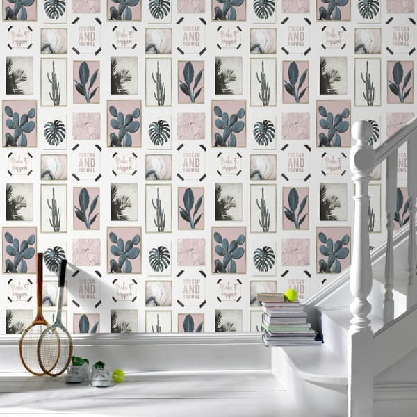 Superfresco Easy - Non-woven tapet - Maddy - Grön/Rosa - 10mx53 cm