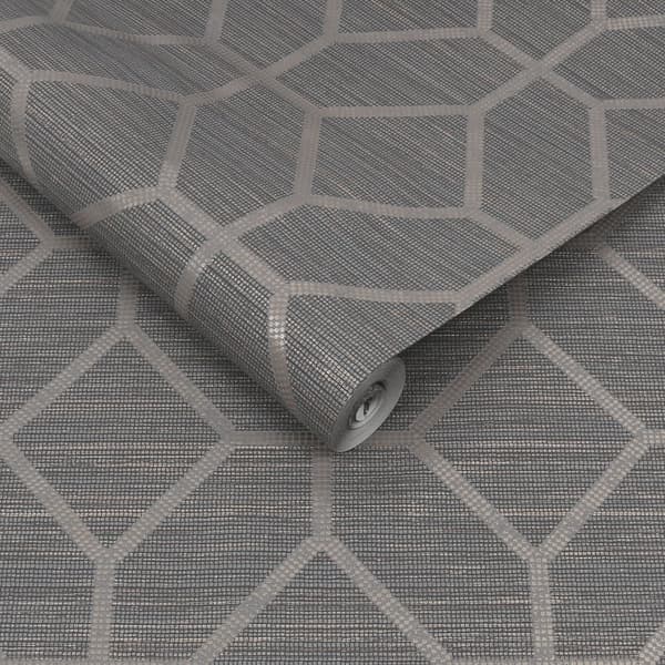 Boutique - Non-woven tapet - Asscher Geo - Grå - 10mx52cm