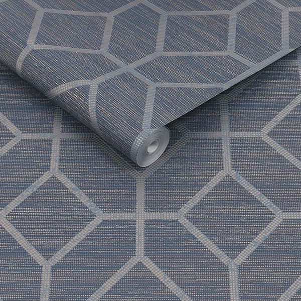Boutique - Non-woven tapet - Asscher Geo - Sapphire - 10mx52cm