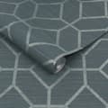 Miniatyrbillede 1 af 4: Boutique - Non-woven tapet - Asscher Geo - Blågrøn - 10mx52cm