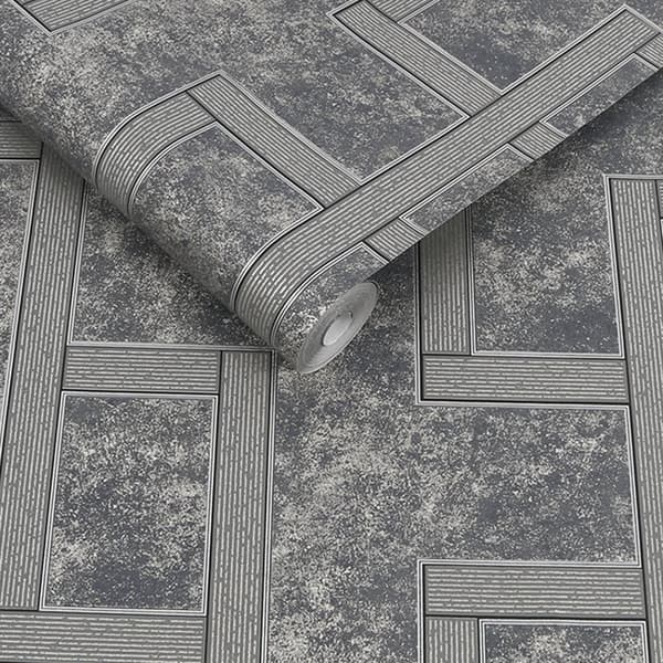 Boutique - Non-woven tapet - Forgyldt græsk nøgle - Onyx - 10mx52cm
