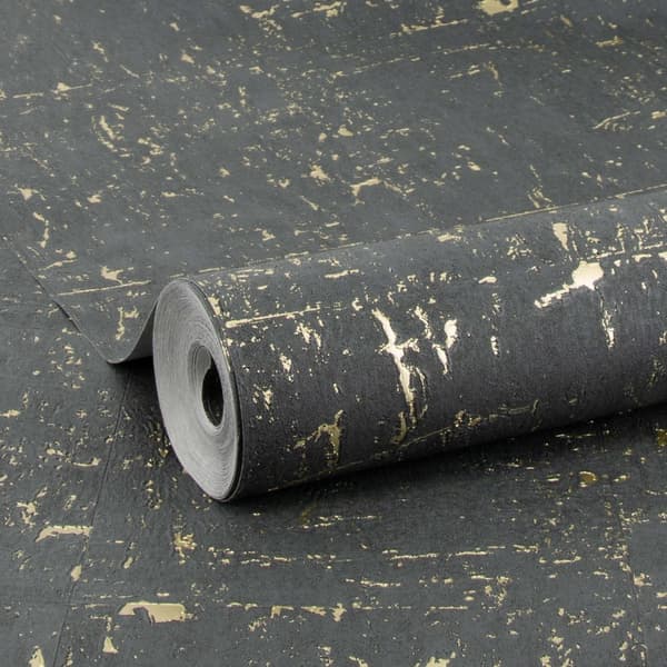 WOW - Non-woven tapet - Kork luksus - Sort - 10mx52cm