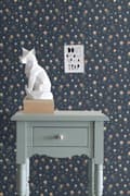 Miniatyrbillede 4 af 5: ESTAhome tapet blomster mørkeblåt, terracotta rød, grønt og hvidt 0,53 x 10,05 m