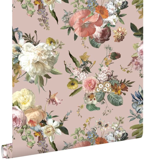 ESTAhome tapet vintage blommor antikrosa 0,53 x 10,05 m