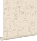 Miniatyrbillede 1 af 8: ESTAhome tapet ansigter lysebeige 0,53 x 10,05 m