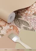 Miniatyrbillede 7 af 8: ESTAhome tapet vintage blomster antikrosa, gråligtgrønt og terracotta pink 0,53 x 10,05 m