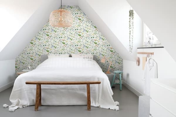 ESTAhome tapet vilda blommor mångfärgat på vitt 0,53 x 10,05 m