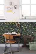 Miniatyrbild 3 av 7: ESTAhome tapet vilda blommor mångfärgat på svart 0,53 x 10,05 m