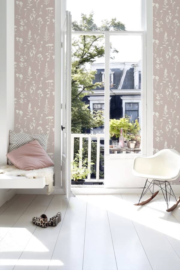 ESTAhome tapet vilda blommor milt rosa 0,53 x 10,05 m