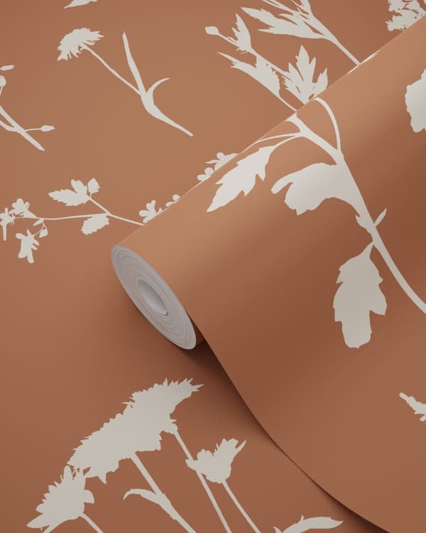 ESTAhome tapet vilde blomster terracotta rød 0,53 x 10,05 m