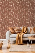 Miniatyrbillede 2 af 6: ESTAhome tapet vilde blomster terracotta rød 0,53 x 10,05 m