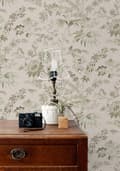 Miniatyrbillede 3 af 8: ESTAhome tapet vintage blomster antikrosa og olivengrønt 0.53 x 10.05 m