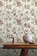Miniatyrbillede 3 af 8: ESTAhome tapet vintage blomster off-hvidt og antikrosa 0.53 x 10.05 m