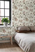 Miniatyrbillede 5 af 8: ESTAhome tapet vintage blomster off-hvidt og antikrosa 0.53 x 10.05 m