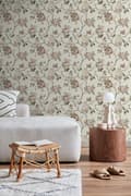 Miniatyrbillede 7 af 8: ESTAhome tapet vintage blomster off-hvidt og antikrosa 0.53 x 10.05 m