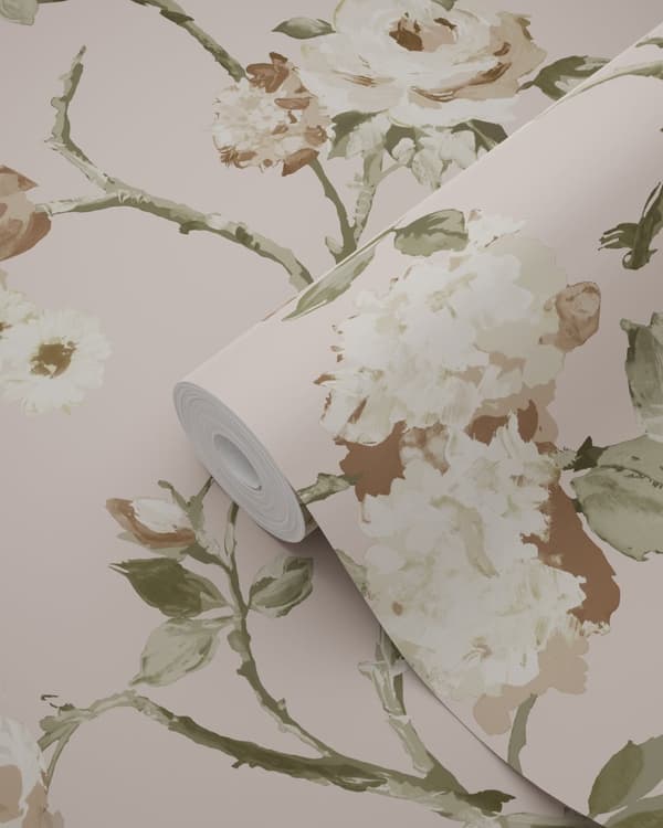 ESTAhome tapet vintage blomster antikrosa 0.53 x 10.05 m