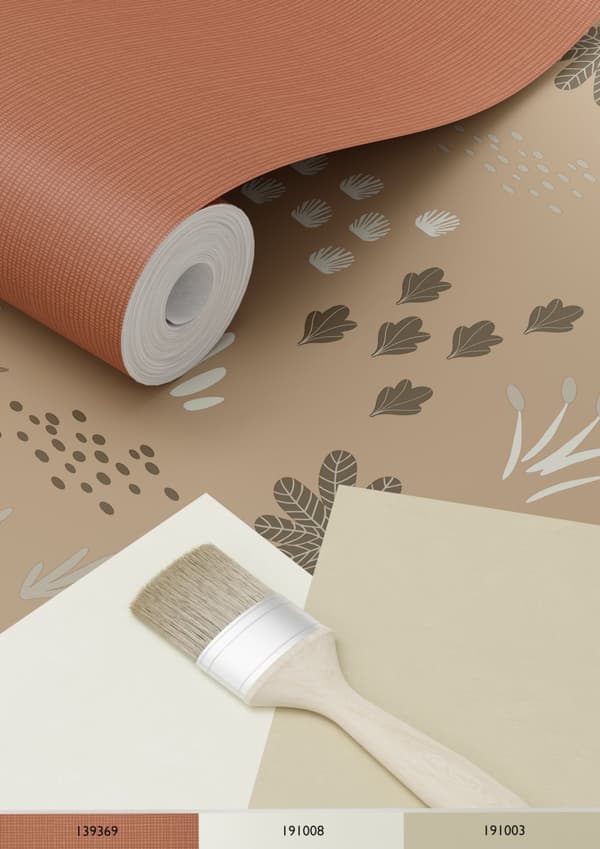 ESTAhome tapet skov med skovdyr beige brun 0.53 x 10.05 m