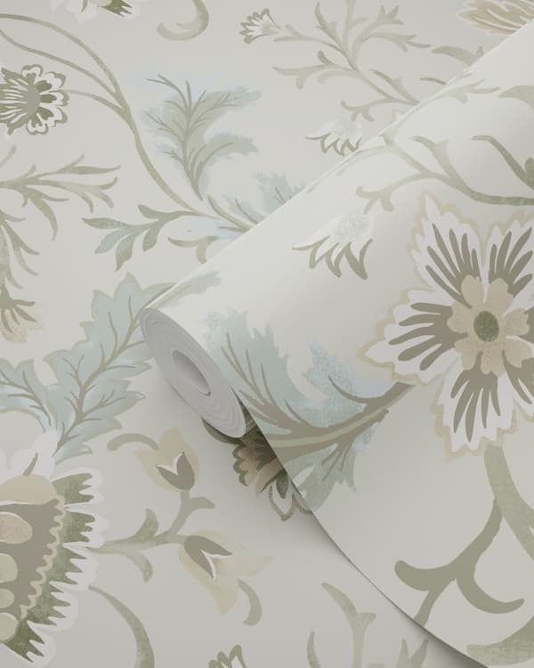 ESTAhome tapet vintage blomster sandfarvet 0.53 x 10.05 m