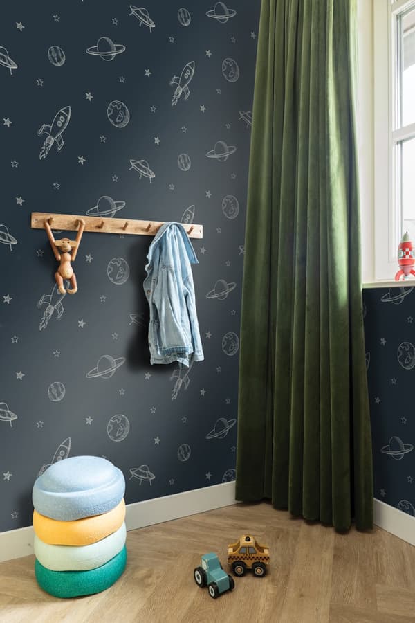 ESTAhome tapet rymdmotiv mörkblått 0.53 x 10.05 m