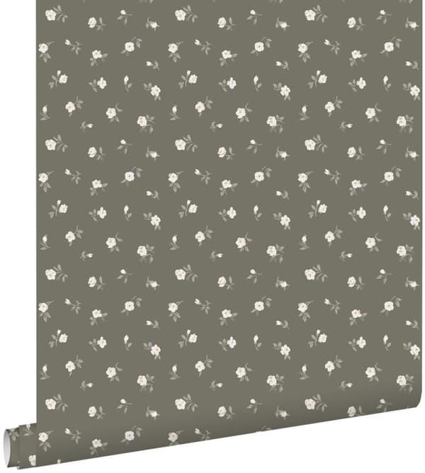 ESTAhome tapet blommor brunt och ljusrosa 0,53 x 10,05 m