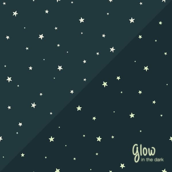ESTAhome glow-in-the-dark tapet selvlysende stjerner mørkeblåt 0,53 x 10,05 m