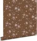 Miniatyrbild 1 av 8: ESTAhome tapet blommor rostbrunt och rosa 53 cm x 10,05 m