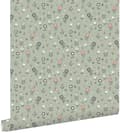 Miniatyrbillede 1 af 6: ESTAhome tapet blomster gråligtgrønt 50 cm x 9 m