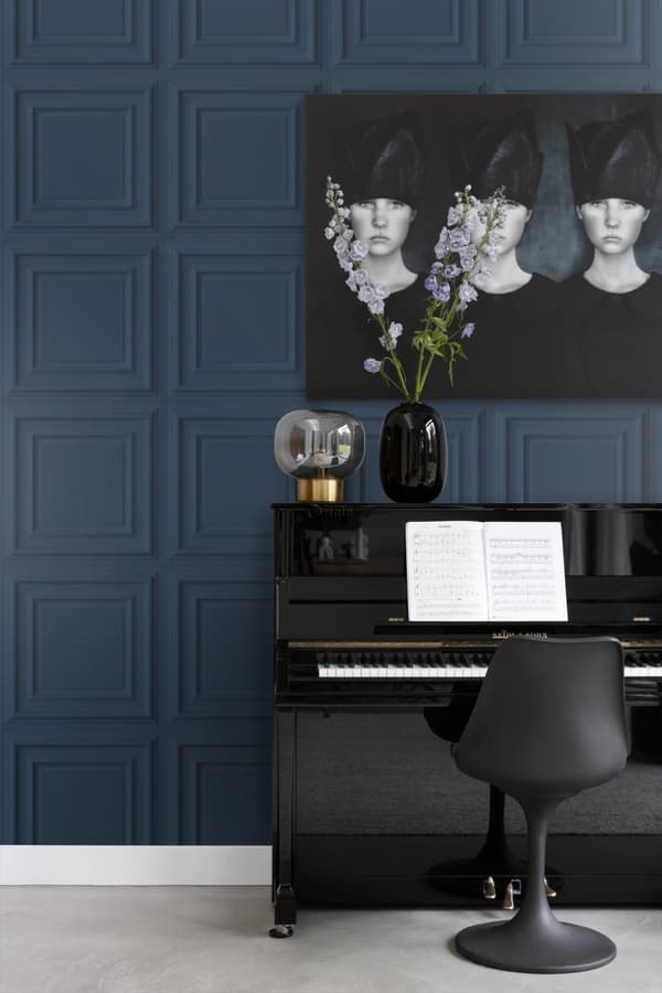 Origin Wallcoverings tapet vægpaneler mørkeblåt 53 cm x 10,05 m