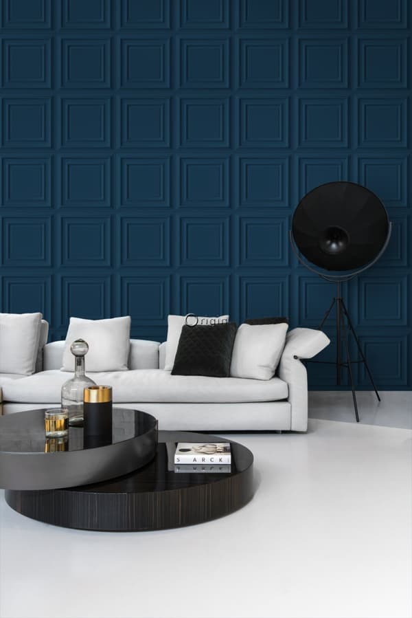 Origin Wallcoverings tapet väggpanel mörkblått 53 cm x 10,05 m
