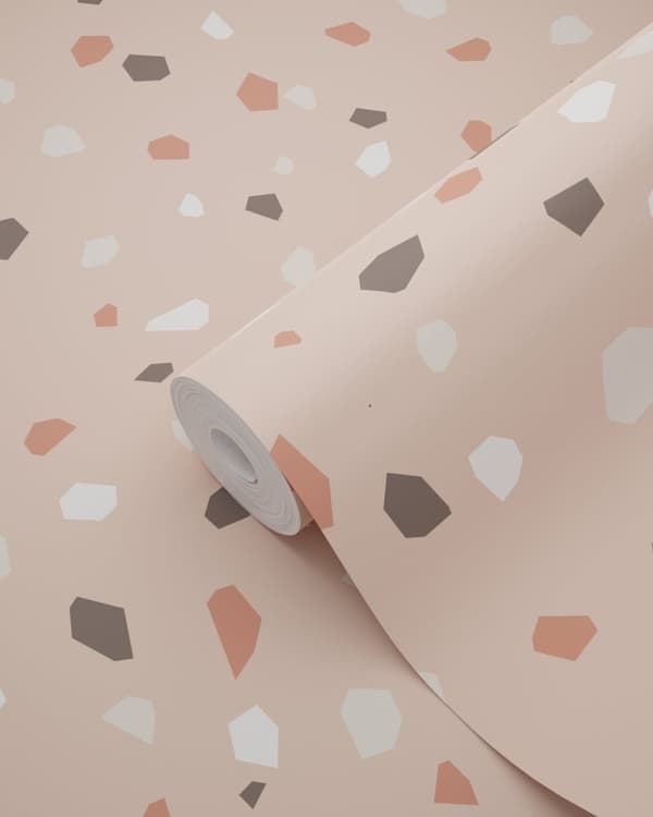 ESTAhome tapet terrazzo milt rosa, vitt och grått 0,53 x 10,05 m
