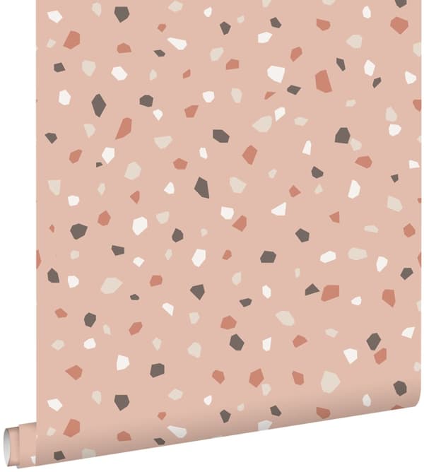 ESTAhome tapet terrazzo milt rosa, vitt och grått 0,53 x 10,05 m